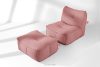 LOVIA Bequemer Gartensessel und Sitzhocker aus Gewebestoff für den Außenbereich rot/weiß rot/weiß - Foto 2