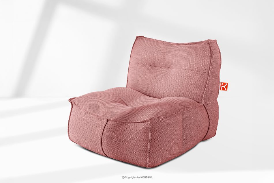 LOVIA Bequemer Gartensessel und Sitzhocker aus Gewebestoff für den Außenbereich rot/weiß rot/weiß - Foto 25