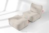 LOVIA Weicher Gartensessel und Sitzhocker aus Outdoor-Gewebestoff dunkelbeige/weiß dunkelbeige/weiß - Foto 2