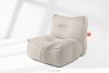 LOVIA Weicher Gartensessel und Sitzhocker aus Outdoor-Gewebestoff dunkelbeige/weiß dunkelbeige/weiß - Foto 26