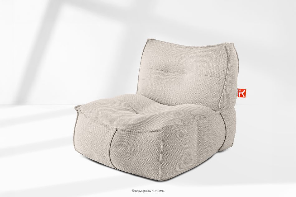 LOVIA Weicher Gartensessel und Sitzhocker aus Outdoor-Gewebestoff dunkelbeige/weiß dunkelbeige/weiß - Foto 25