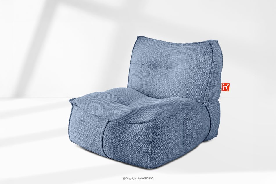 LOVIA Bequemer Gartensessel und Sitzhocker aus Gewebestoff für den Außenbereich marineblau/weiß marineblau/weiß - Foto 25