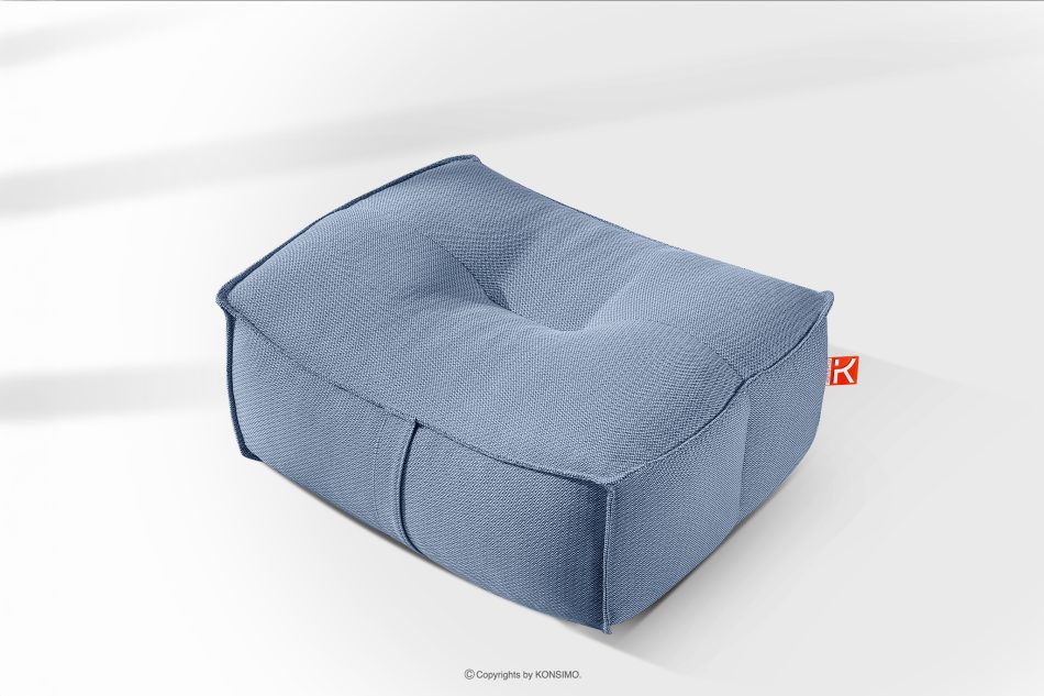 LOVIA Bequemer Gartensessel und Sitzhocker aus Gewebestoff für den Außenbereich marineblau/weiß marineblau/weiß - Foto 29