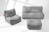 LOVIA Gartenmöbel-Set Sofa, Sessel, Sitzhocker aus Outdoor-Gewebestoff schwarz/weiß schwarz/weiß - Foto 2