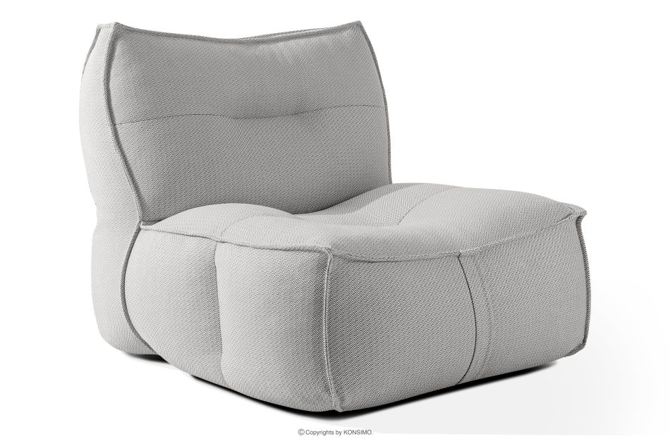 LOVIA Gartenmöbel-Set Sessel, Sofa und Sitzhocker aus Outdoor-Gewebestoff dunkelgrau/weiß dunkelgrau/weiß - Foto 3