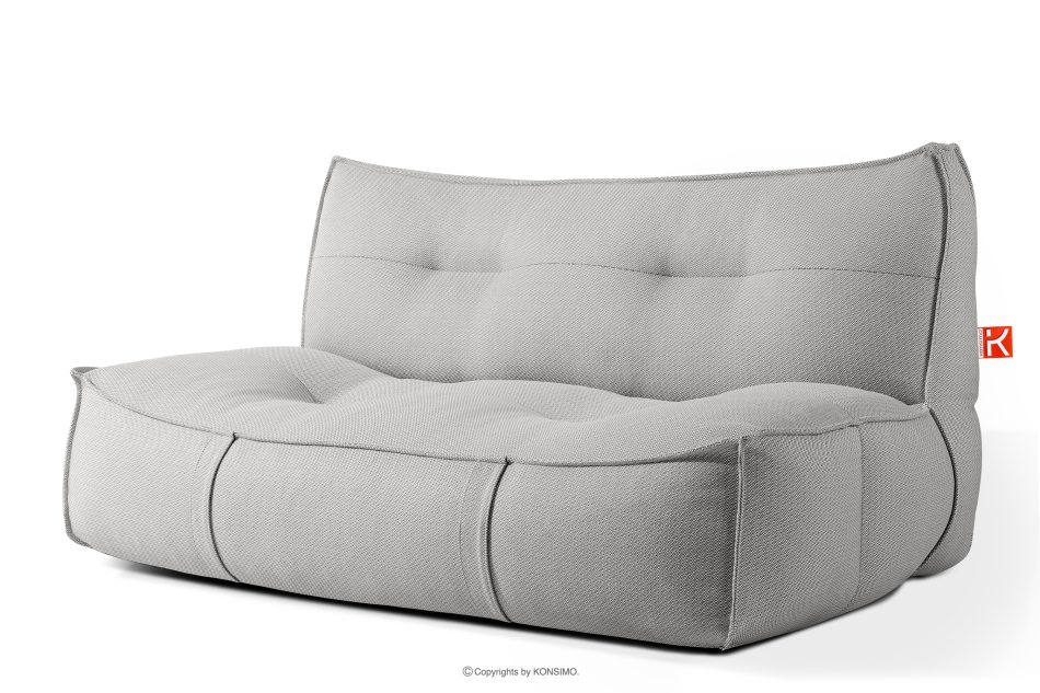 LOVIA Gartenmöbel-Set Sessel, Sofa und Sitzhocker aus Outdoor-Gewebestoff dunkelgrau/weiß dunkelgrau/weiß - Foto 24