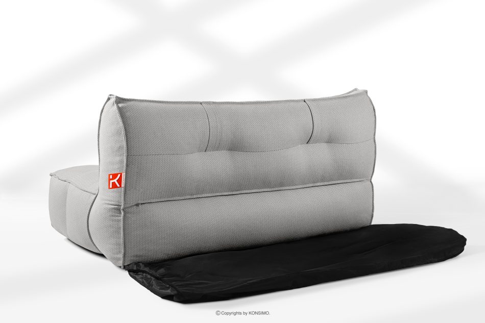 LOVIA Gartenmöbel-Set Sessel, Sofa und Sitzhocker aus Outdoor-Gewebestoff dunkelgrau/weiß dunkelgrau/weiß - Foto 26