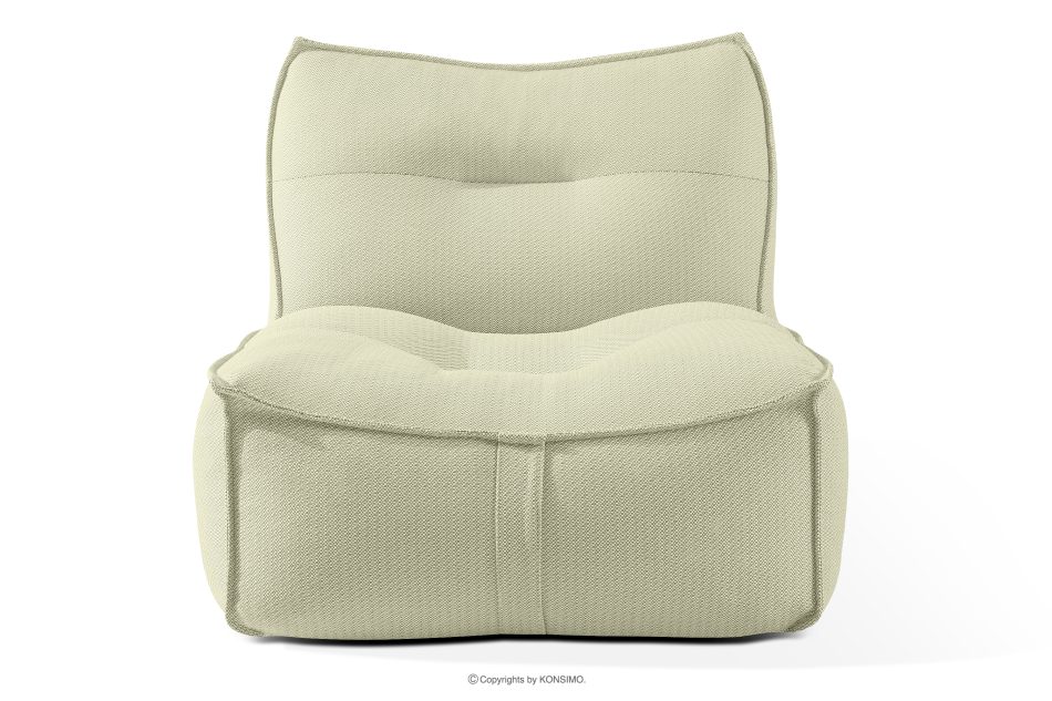 LOVIA Gartenmöbel-Set Sessel, Sofa und Sitzhocker aus Outdoor-Gewebestoff hellgrün/weiß hellgrün/weiß - Foto 2