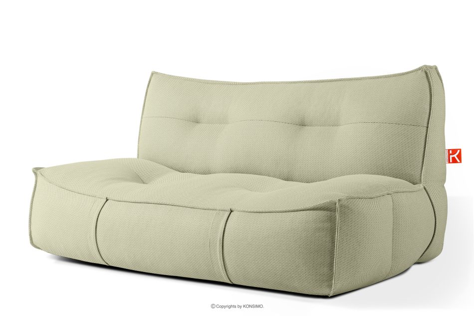 LOVIA Gartenmöbel-Set Sessel, Sofa und Sitzhocker aus Outdoor-Gewebestoff hellgrün/weiß hellgrün/weiß - Foto 24