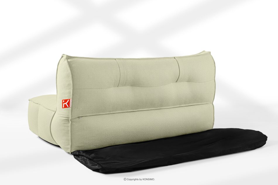 LOVIA Gartenmöbel-Set Sessel, Sofa und Sitzhocker aus Outdoor-Gewebestoff hellgrün/weiß hellgrün/weiß - Foto 26