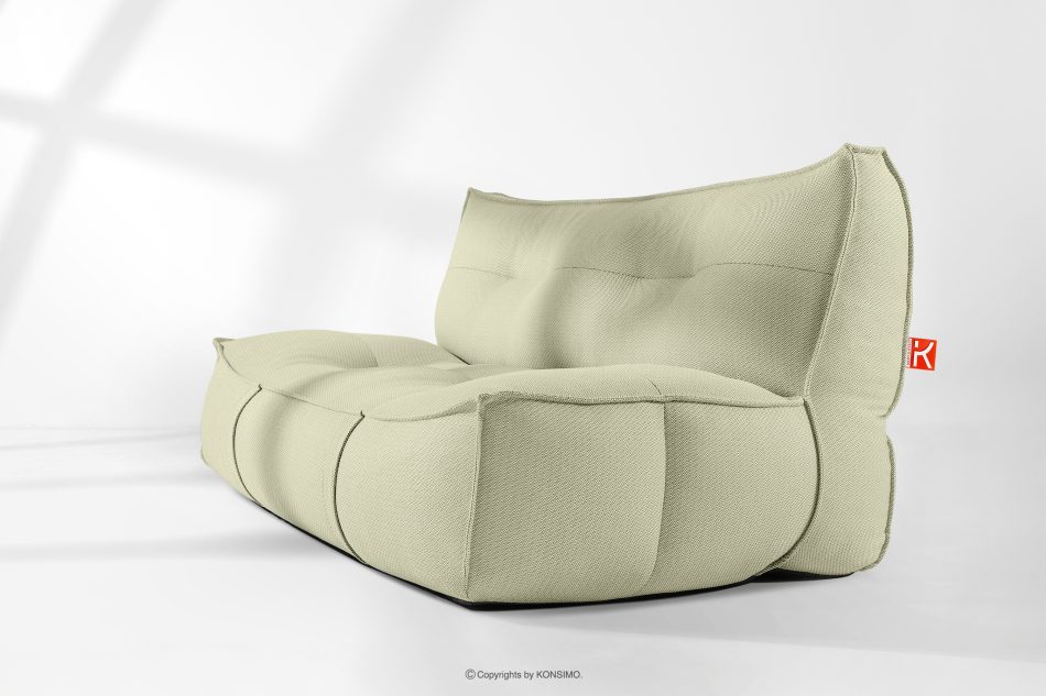 LOVIA Gartenmöbel-Set Sessel, Sofa und Sitzhocker aus Outdoor-Gewebestoff hellgrün/weiß hellgrün/weiß - Foto 34