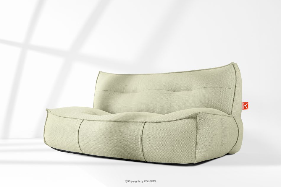 LOVIA Gartenmöbel-Set Sessel, Sofa und Sitzhocker aus Outdoor-Gewebestoff hellgrün/weiß hellgrün/weiß - Foto 35