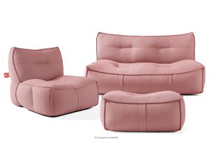 LOVIA, https://konsimo.de/kollektion/lovia/ Gartenmöbel-Set Sofa, Sessel, Sitzhocker aus Outdoor-Gewebestoff rot/weiß rot/weiß - Foto