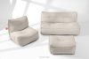 LOVIA Gartenmöbel-Set Sessel, Sofa und Sitzhocker aus Outdoor-Gewebestoff dunkelbeige/weiß dunkelbeige/weiß - Foto 2