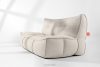 LOVIA Gartenmöbel-Set Sessel, Sofa und Sitzhocker aus Outdoor-Gewebestoff dunkelbeige/weiß dunkelbeige/weiß - Foto 35