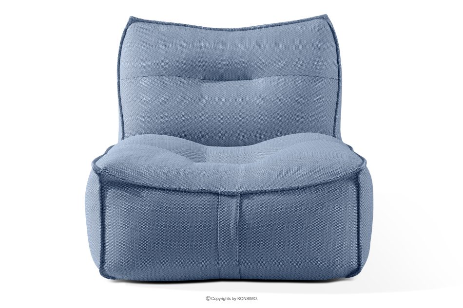 LOVIA Gartenmöbel-Set Sofa, Sessel, Sitzhocker aus Outdoor-Gewebestoff marineblau/weiß marineblau/weiß - Foto 2