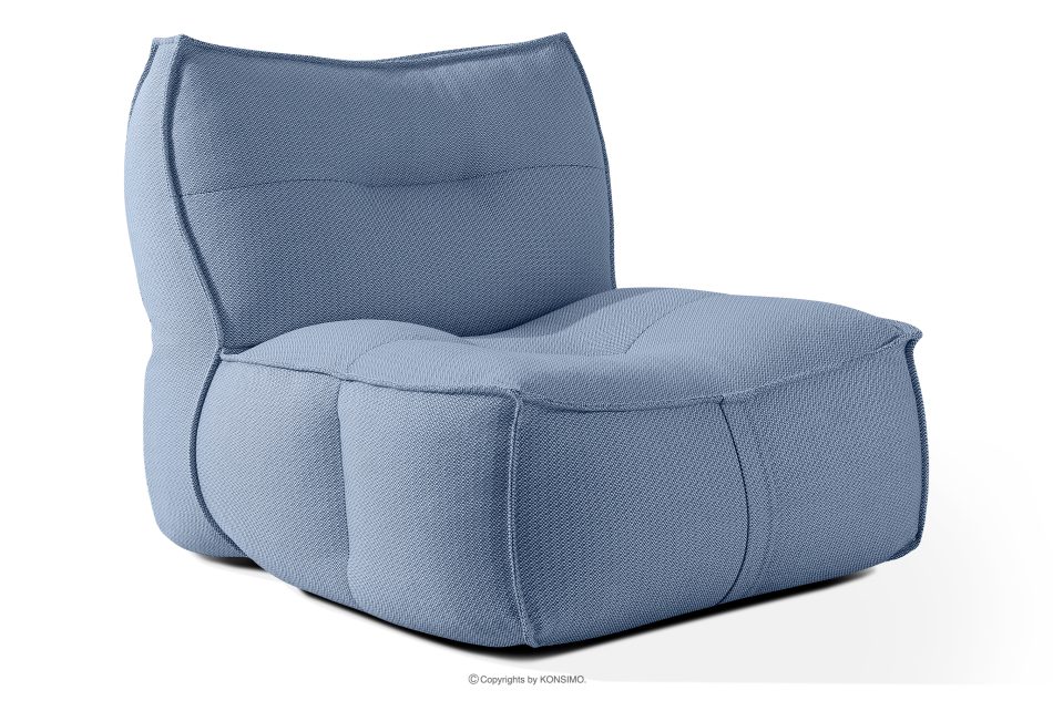 LOVIA Gartenmöbel-Set Sofa, Sessel, Sitzhocker aus Outdoor-Gewebestoff marineblau/weiß marineblau/weiß - Foto 3