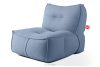 LOVIA Gartenmöbel-Set Sofa, Sessel, Sitzhocker aus Outdoor-Gewebestoff marineblau/weiß marineblau/weiß - Foto 5