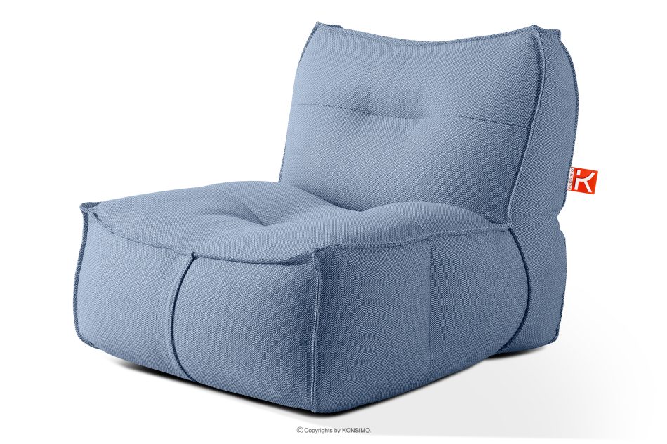 LOVIA Gartenmöbel-Set Sofa, Sessel, Sitzhocker aus Outdoor-Gewebestoff marineblau/weiß marineblau/weiß - Foto 4
