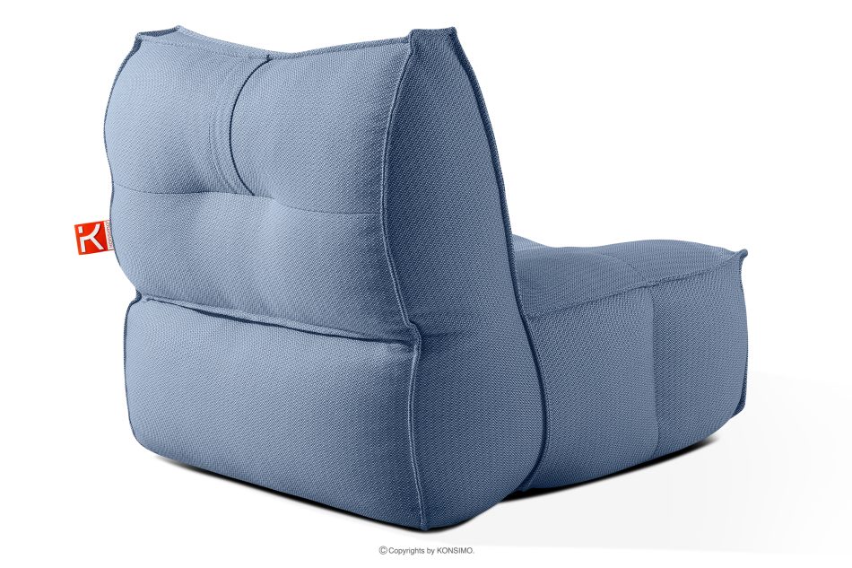 LOVIA Gartenmöbel-Set Sofa, Sessel, Sitzhocker aus Outdoor-Gewebestoff marineblau/weiß marineblau/weiß - Foto 5