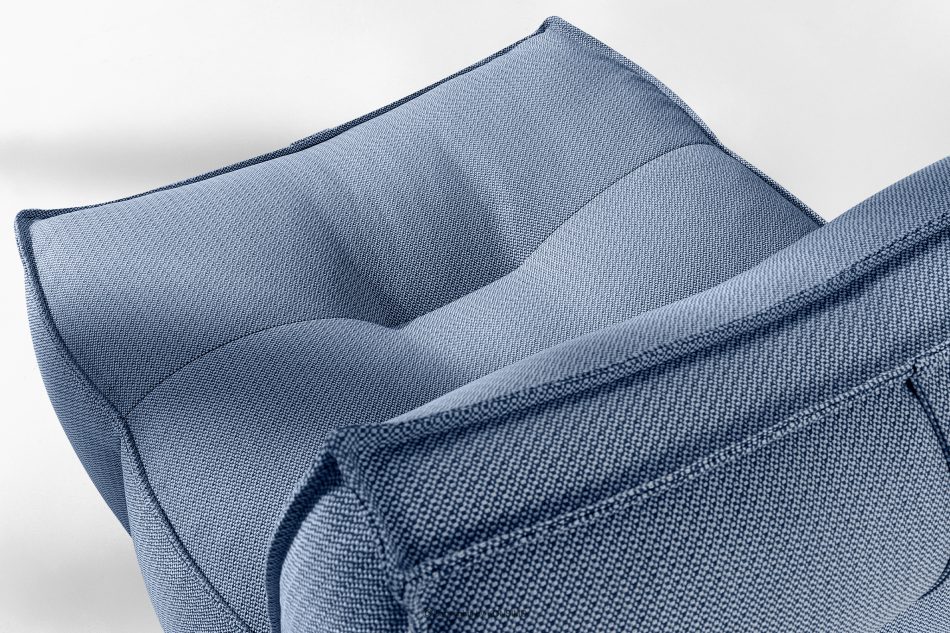 LOVIA Gartenmöbel-Set Sofa, Sessel, Sitzhocker aus Outdoor-Gewebestoff marineblau/weiß marineblau/weiß - Foto 7