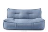 LOVIA Gartenmöbel-Set Sofa, Sessel, Sitzhocker aus Outdoor-Gewebestoff marineblau/weiß marineblau/weiß - Foto 23