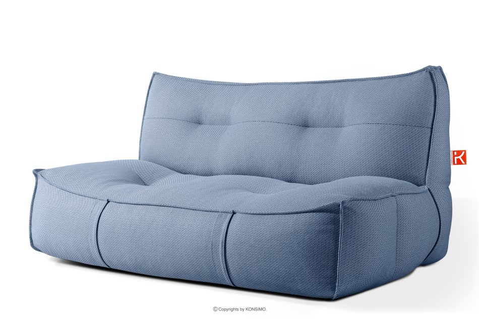 LOVIA Gartenmöbel-Set Sofa, Sessel, Sitzhocker aus Outdoor-Gewebestoff marineblau/weiß marineblau/weiß - Foto 24