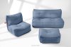 LOVIA Gartenmöbel-Set Sofa, Sessel, Sitzhocker aus Outdoor-Gewebestoff marineblau/weiß marineblau/weiß - Foto 2