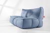 LOVIA Gartenmöbel-Set Sofa, Sessel, Sitzhocker aus Outdoor-Gewebestoff marineblau/weiß marineblau/weiß - Foto 35