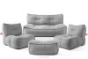 Gartenmöbel-Set aus Outdoor-Gewebestoff schwarz/weiß