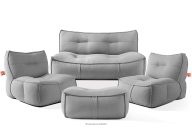 Gartenmöbel-Set aus Outdoor-Gewebestoff schwarz/weiß