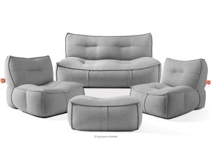 LOVIA, https://konsimo.de/kollektion/lovia/ Gartenmöbel-Set aus Outdoor-Gewebestoff schwarz/weiß schwarz/weiß - Foto