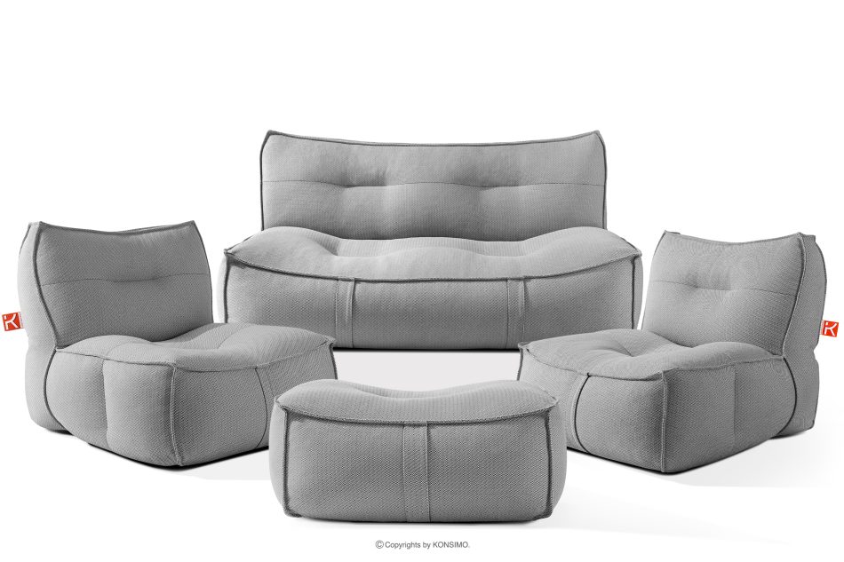 LOVIA Gartenmöbel-Set aus Outdoor-Gewebestoff schwarz/weiß schwarz/weiß - Foto 0