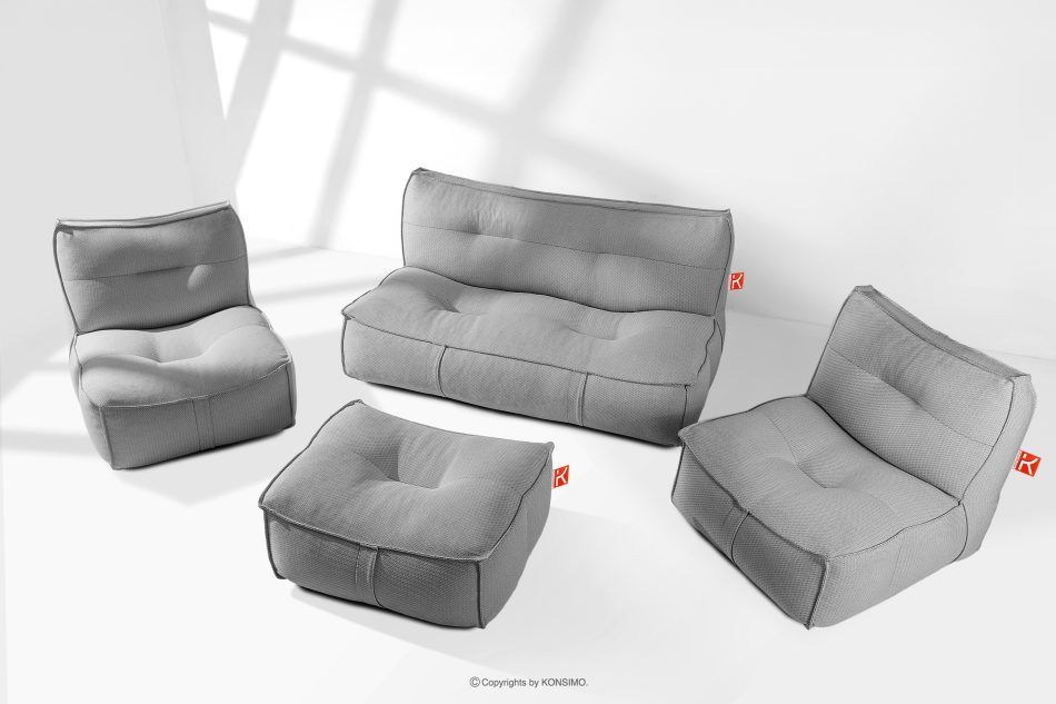 LOVIA Gartenmöbel-Set aus Outdoor-Gewebestoff schwarz/weiß schwarz/weiß - Foto 1