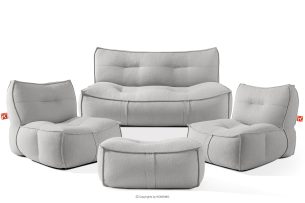 LOVIA, https://konsimo.de/kollektion/lovia/ Weiche Gartenmöbel aus Outdoor-Gewebestoff dunkelgrau/weiß dunkelgrau/weiß - Foto