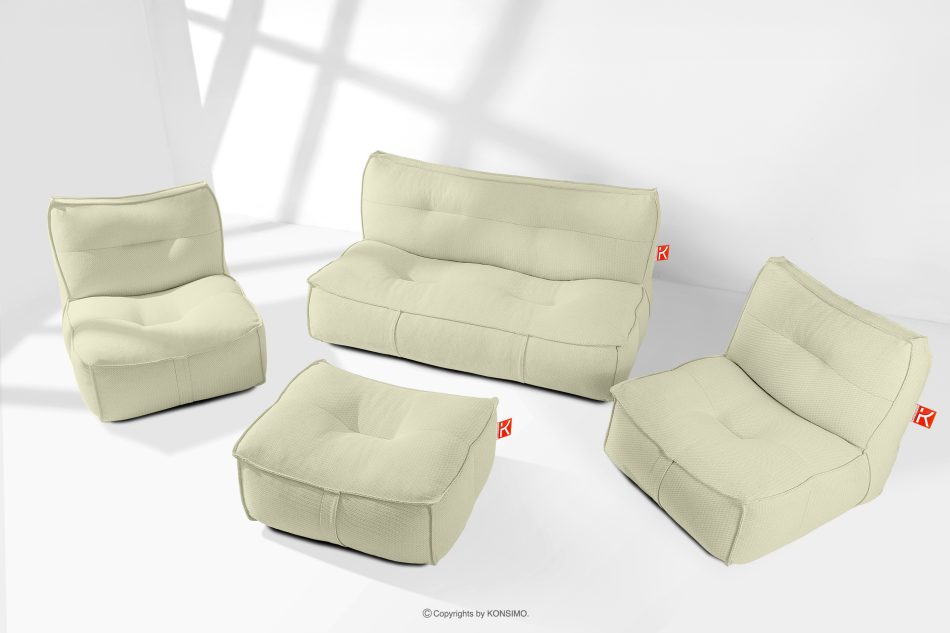 LOVIA Weiche Gartenmöbel aus Outdoor-Gewebestoff hellgrün/weiß hellgrün/weiß - Foto 1