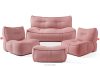 Gartenmöbel-Set aus Outdoor-Gewebestoff rot/weiß