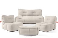 Weiche Gartenmöbel aus Outdoor-Gewebestoff dunkelbeige/weiß