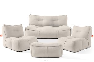 LOVIA, https://konsimo.de/kollektion/lovia/ Weiche Gartenmöbel aus Outdoor-Gewebestoff dunkelbeige/weiß dunkelbeige/weiß - Foto