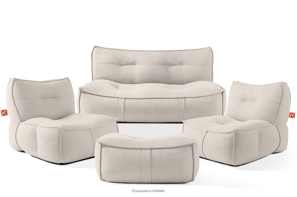 LOVIA Weiche Gartenmöbel aus Outdoor-Gewebestoff dunkelbeige/weiß dunkelbeige/weiß - Foto 0