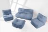 LOVIA Gartenmöbel-Set aus Outdoor-Gewebestoff marineblau/weiß marineblau/weiß - Foto 2
