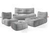 LOVIA Gartenmöbel Sofa Sessel Chaiselongue Sitzhocker Gewebestoff Outdoor schwarz/weiß schwarz/weiß - Foto 1