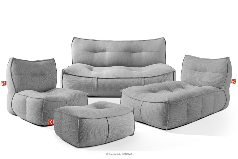 LOVIA Gartenmöbel Sofa Sessel Chaiselongue Sitzhocker Gewebestoff Outdoor schwarz/weiß schwarz/weiß - Foto 0