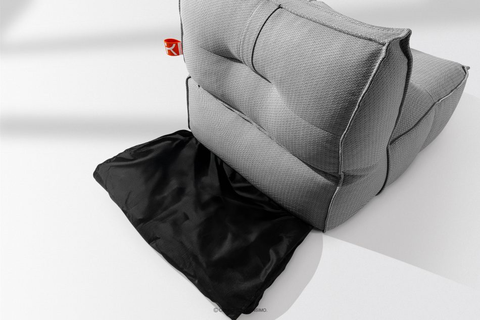 LOVIA Gartenmöbel Sofa Sessel Chaiselongue Sitzhocker Gewebestoff Outdoor schwarz/weiß schwarz/weiß - Foto 11