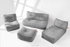 LOVIA Gartenmöbel Sofa Sessel Chaiselongue Sitzhocker Gewebestoff Outdoor schwarz/weiß schwarz/weiß - Foto 2