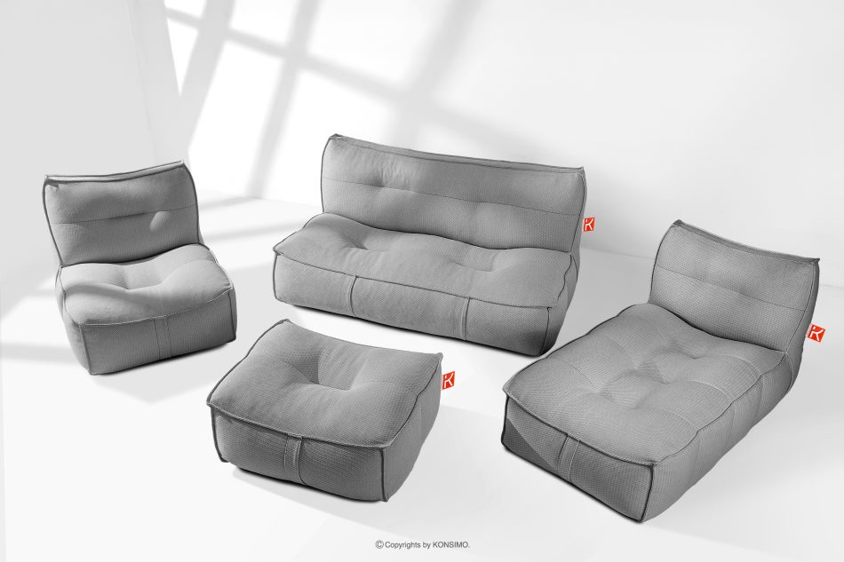 LOVIA Gartenmöbel Sofa Sessel Chaiselongue Sitzhocker Gewebestoff Outdoor schwarz/weiß schwarz/weiß - Foto 1