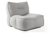 LOVIA Gartenmöbel-Set Sofa Sessel Chaiselongue Sitzhocker Gewebestoff Outdoor dunkelgrau/weiß dunkelgrau/weiß - Foto 4