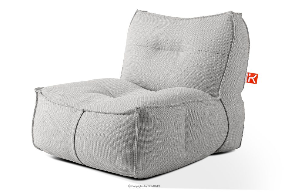 LOVIA Gartenmöbel-Set Sofa Sessel Chaiselongue Sitzhocker Gewebestoff Outdoor dunkelgrau/weiß dunkelgrau/weiß - Foto 4