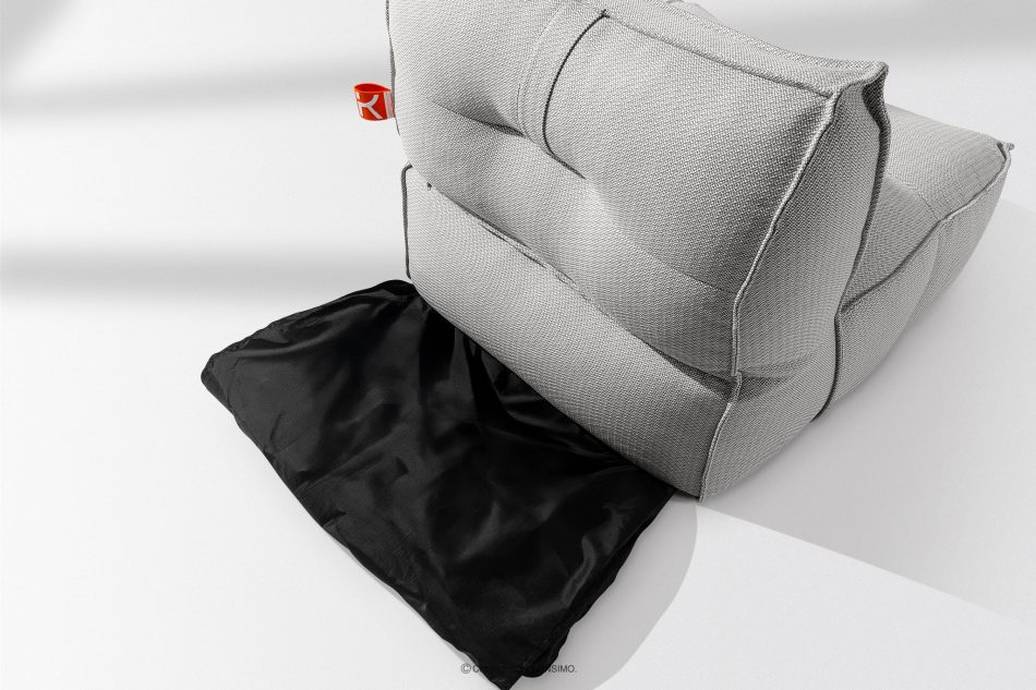 LOVIA Gartenmöbel-Set Sofa Sessel Chaiselongue Sitzhocker Gewebestoff Outdoor dunkelgrau/weiß dunkelgrau/weiß - Foto 11