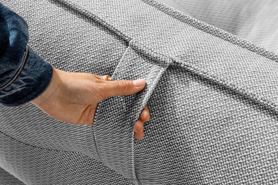 LOVIA Gartenmöbel-Set Sofa Sessel Chaiselongue Sitzhocker Gewebestoff Outdoor dunkelgrau/weiß dunkelgrau/weiß - Foto 14